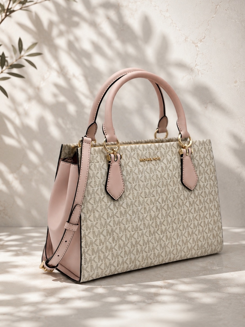 Michael Kors Marilyn Medium Signature Logo Convertible Satchel Crossbody Bag NWT